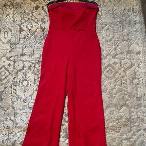 NWT Strapless red jumpsuit